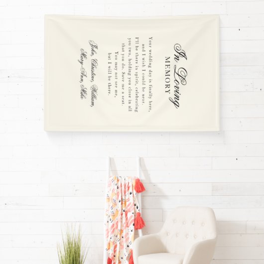 "In Loving Memory" Modern Calligraphy Wedding  Banner (InSitu)