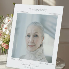 In Loving Memory Modern Photo Funeral Table Sign Sockelschild
