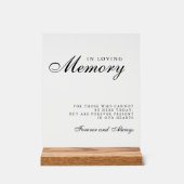 In Loving Memory Modern Wedding Memorial Sign Acrylschild (Vorderseite)