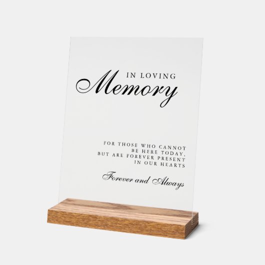 In Loving Memory Modern Wedding Memorial Sign Acrylschild (Winkel)