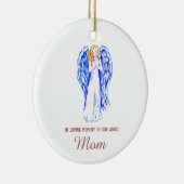 In Loving Memory of Mom Personalized Angel Keramik Ornament (Rechts)