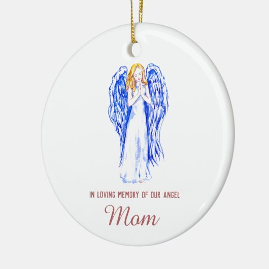 In Loving Memory of Mom Personalized Angel Keramik Ornament (Links)