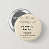 In Loving memory of name funeral memory keepsake Button (Vorne & Hinten)