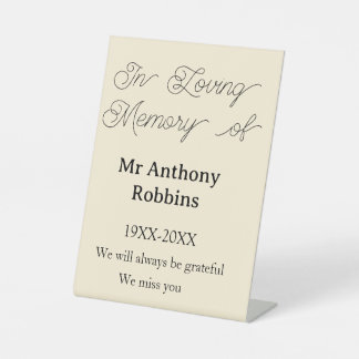 In Loving memory of name funeral memory keepsake Sockelschild