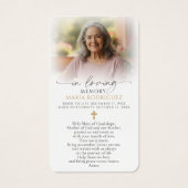 In Loving Memory Our Lady of Guadalupe Prayer Card (Rückseite)