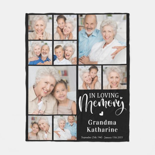 In Loving Memory Personalisiert 10 FotoCollage Fleecedecke (Vorderseite)