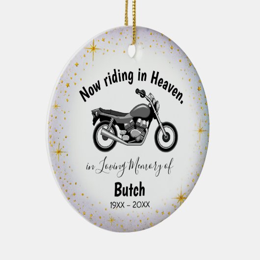 In Loving Memory | Personalized Motocycle Ornament (Rechts)