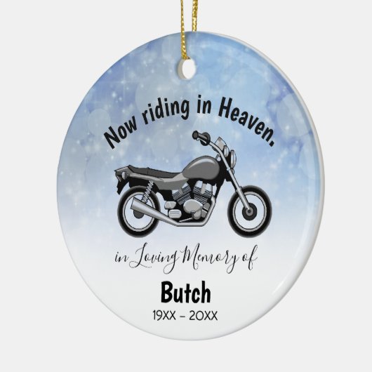 In Loving Memory Personalized Motorcycle Ornament (Links)