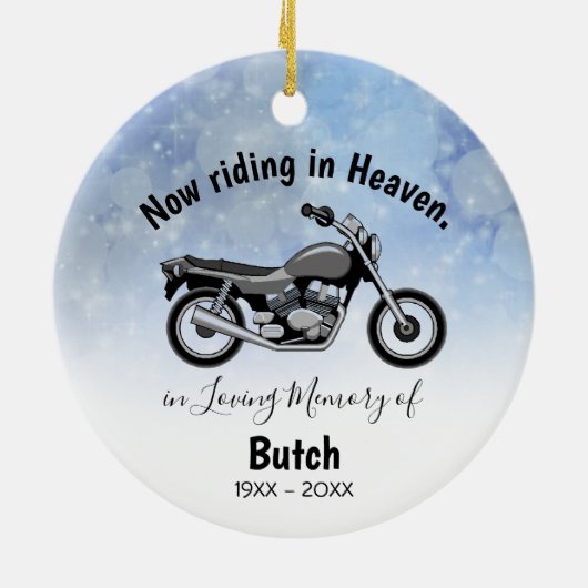 In Loving Memory Personalized Motorcycle Ornament (Hinten)