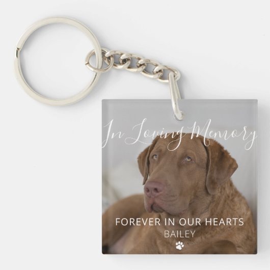 In Loving Memory Personalized Pet Loss Gift Photo Schlüsselanhänger (Vorderseite)