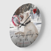 In Loving Memory Pet Photo Paw Print Monogram Große Wanduhr (Winkel)