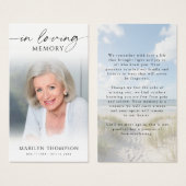 In Loving Memory Photo Beach Memorial Cards (Vorne & Hinten)