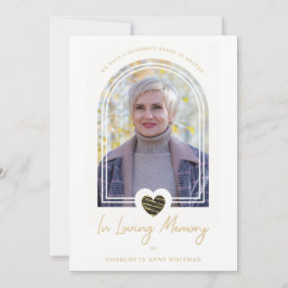 In Loving Memory Photo Black Heart Arch Effect Einladung
