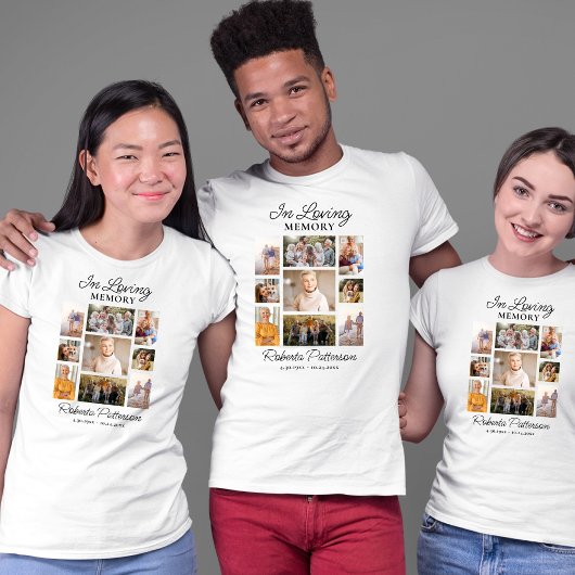 In Loving Memory Photo Collage Funeral Memorial T-Shirt