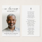 In Loving Memory Photo Cross Poem Prayer Card (Vorne & Hinten)