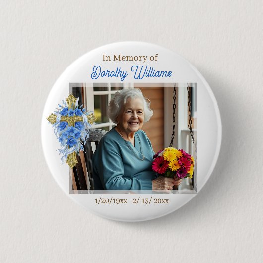 In Loving Memory | Photo Memorial Button (Vorderseite)