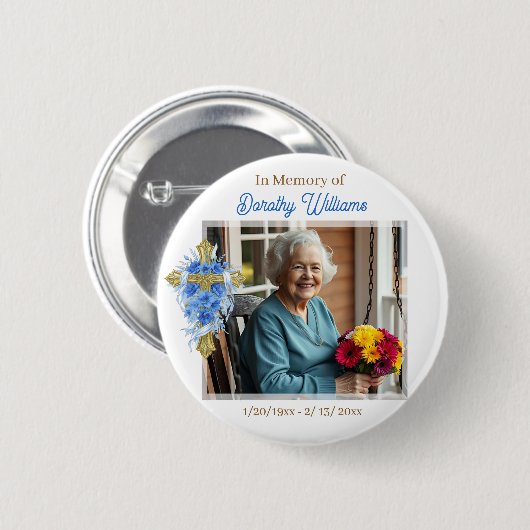 In Loving Memory | Photo Memorial Button (Vorne & Hinten)