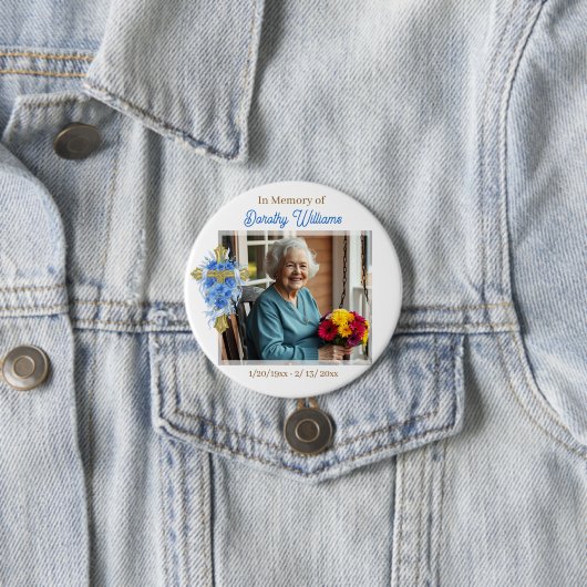 In Loving Memory | Photo Memorial Button (Beispiel)