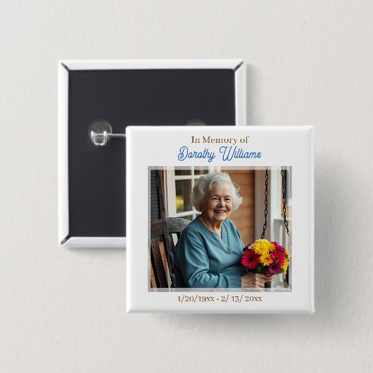 In Loving Memory | Photo Memorial Button (Vorne & Hinten)