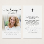 In Loving Memory Photo Prayer Cards (Vorne & Hinten)