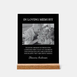 In Loving Memory Photo Wedding Black White Acrylschild