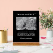 In Loving Memory Photo Wedding Black White Acrylschild (Hochzeit)