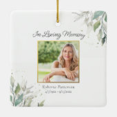 In Loving Memory Pretty Botanicals Memorial Photo Keramikornament (Rückseite)