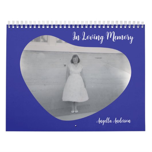 In Loving Memory Rounded Heart Shape Photo Kalender (Titelbild)