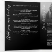 In Loving Memory Schrift Foto Collage Trauerfeier Dreifach-gefaltete Programmkarte (Innen Erste Seite)