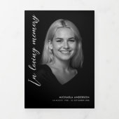 In Loving Memory Schrift Foto Collage Trauerfeier Dreifach-gefaltete Programmkarte (Cover)