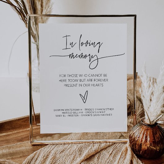 In Loving Memory Sign Wedding Memorial Sign G400 Poster