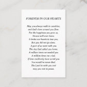 In Loving Memory Simple Photo Funeral Prayer Card Visitenkarte (Rückseite)
