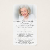 In Loving Memory Sunset Cross Funeral Prayer Card (Rückseite)