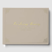 In Loving Memory Trauer Beige Braun Gästebuch (Vorderseite)