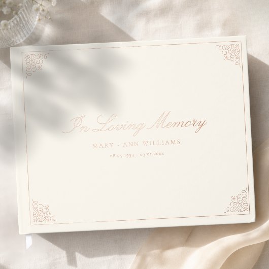 In Loving Memory Trauer Beige Gästebuch