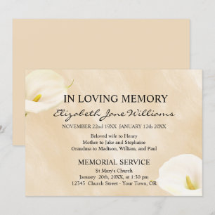 In Loving Memory   Trauerfeier   Wasserfarben-Lili Einladung