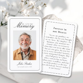 "In Loving Memory" Trauerfoto-Gebet Visitenkarte