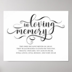 In Loving Memory Wedding Memorial Sign Poster
