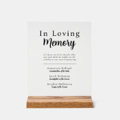 In Loving Memory Wedding Remembrance Acrylic Sign Acrylschild (Vorderseite)