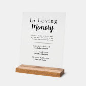 In Loving Memory Wedding Remembrance Acrylic Sign Acrylschild (Winkel)