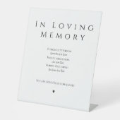 In Loving Memory Wedding Remembrance Pedestal Sign Sockelschild (Vorderseite)