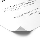 In Loving Memory Wedding Remembrance Sign Poster (Ecke)