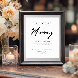 In Loving Memory Wedding Remembrance Sign Poster