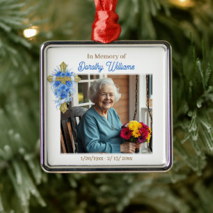 In Loving Memory Weihnachtsfoto-Gedenkstätte Ornament Aus Metall