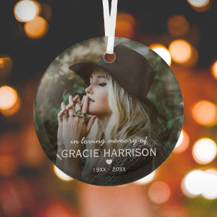 In Loving Memory   Weihnachtsgedenkfoto Ornament Aus Glas