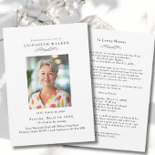 In Loving Memory White Photo Funeral Invitation Einladung