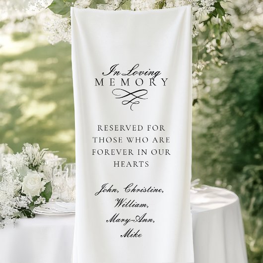In Loving Memory! White Wedding Memorial Banner