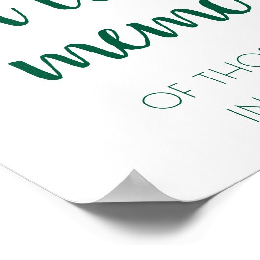 In Loving Memory Wird Hunter Green Memorial Poster (Ecke)