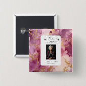 In Loving Memory with Photo | Personal Button (Vorne & Hinten)