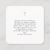 In Loving Memory with Photo | Personal Quadratische Visitenkarte (Rückseite)